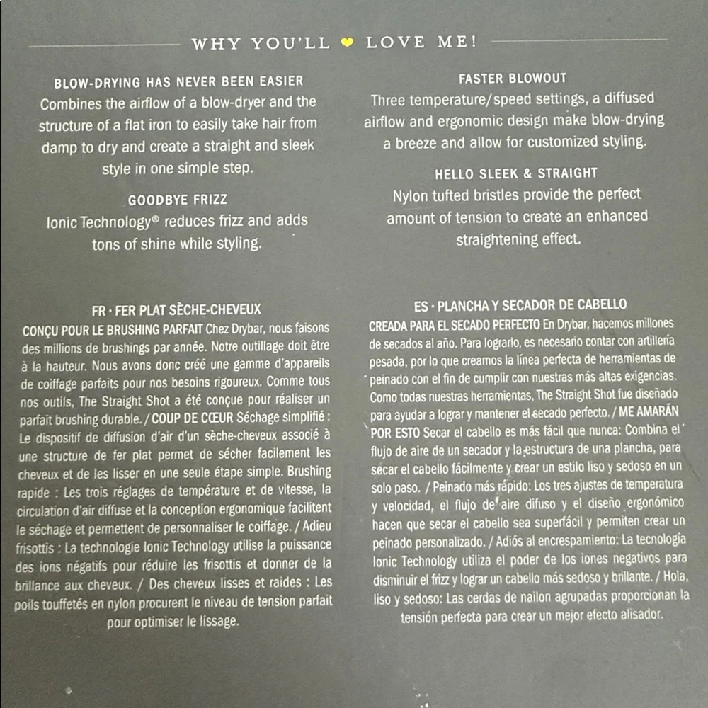 Drybar-The Straight Shot-Blow Drying Flat Iron Styling Tool.